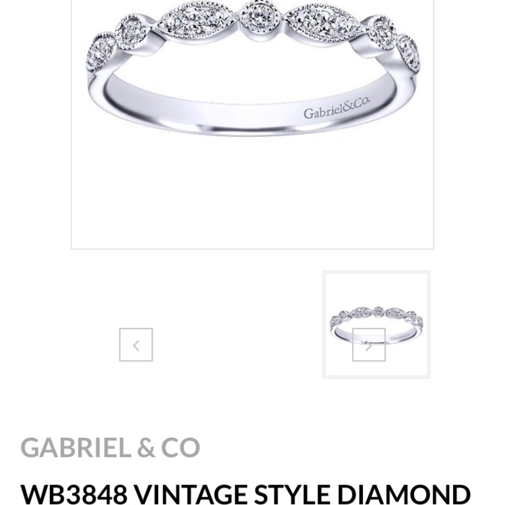 Gabrielle & Co. WB3848 14k WG antique diamond band